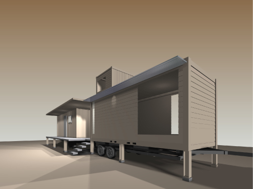 複数ユニット連結による広い室内空間の例